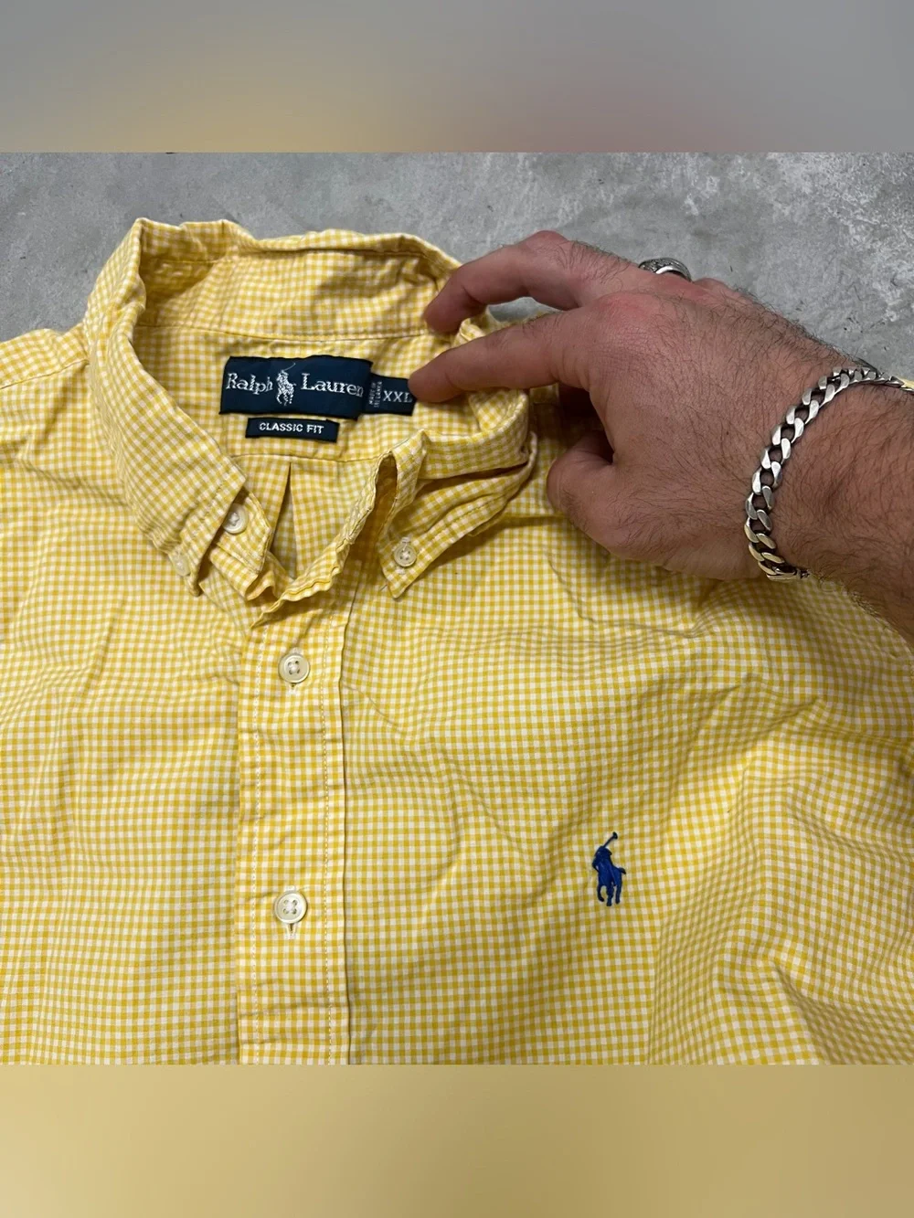 Ralph Lauren Men’s Button Up Shirt Short Sleeve Size XXL Yellow Plaid